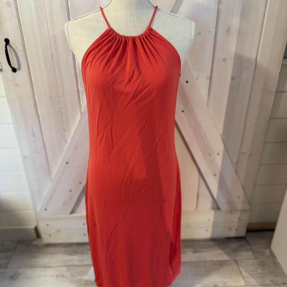 Elegant Red Halter Dress